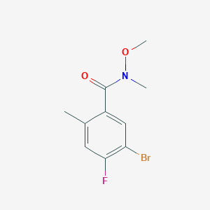 molecular formula C10H11BrFNO2 B13928099 5-Bromo-4-fluoro-N-methoxy-N,2-dimethylbenzamide 