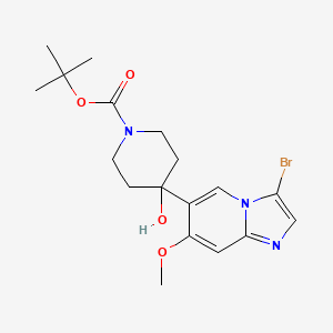 molecular formula C18H24BrN3O4 B13928138 Tert-butyl 4-(3-bromo-7-methoxyimidazo[1,2-a]pyridin-6-yl)-4-hydroxypiperidine-1-carboxylate 