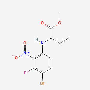 molecular formula C11H12BrFN2O4 B13928162 Methyl 2-(4-bromo-3-fluoro-2-nitro-anilino)butanoate 