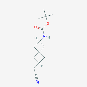 molecular formula C14H22N2O2 B13928204 Tert-butyl (6-(cyanomethyl)spiro[3.3]heptan-2-YL)carbamate 