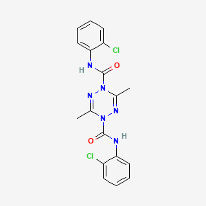 molecular formula C18H16Cl2N6O2 B13928212 N~1~,N~4~-Bis(2-chlorophenyl)-3,6-dimethyl-1,2,4,5-tetrazine-1,4-dicarboxamide CAS No. 276691-43-1