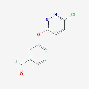 molecular formula C11H7ClN2O2 B1392822 3-[(6-Chloropyridazin-3-yl)oxy]benzaldehyde CAS No. 1245569-76-9
