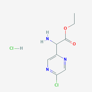 molecular formula C8H11Cl2N3O2 B13928274 Ethyl 2-amino-2-(5-chloropyrazin-2-YL)acetate hydrochloride 