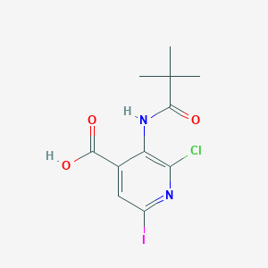 molecular formula C11H12ClIN2O3 B1392828 2-氯-6-碘-3-叔丁酰氨基异烟酸 CAS No. 1305324-54-2