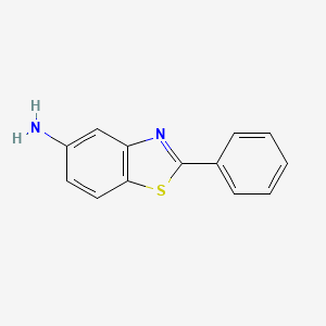 molecular formula C13H10N2S B13928305 Benzothiazole, 5-amino-2-phenyl- CAS No. 43087-91-8