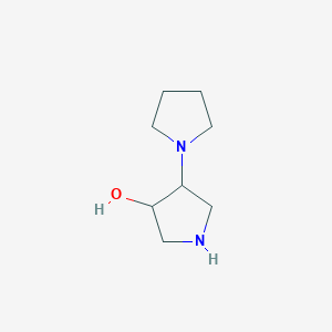 molecular formula C8H16N2O B1392831 4-(Pyrrolidin-1-yl)pyrrolidin-3-ol CAS No. 1269602-06-3