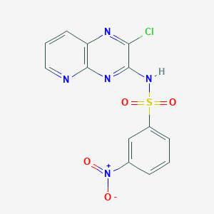 molecular formula C13H8ClN5O4S B13928333 N-(2-chloropyrido[2,3-b]pyrazin-3-yl)-3-nitrobenzenesulfonamide 