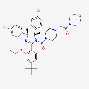 molecular formula C40H49Cl2N5O4 B1392834 2-(4-((4R,5S)-2-(4-(tert-Butyl)-2-ethoxyphenyl)-4,5-bis(4-chlorophenyl)-4,5-dimethyl-4,5-dihydro-1H-imidazole-1-carbonyl)piperazin-1-yl)-1-morpholinoethanone CAS No. 939983-14-9