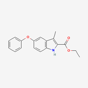 molecular formula C18H17NO3 B13928346 ethyl 3-methyl-5-phenoxy-1H-indole-2-carboxylate 