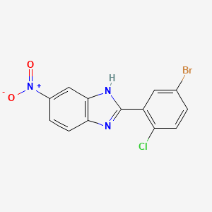 molecular formula C13H7BrClN3O2 B1392835 2-(5-Bromo-2-chlorophenyl)-5-nitro-1H-benzimidazole CAS No. 1255786-04-9