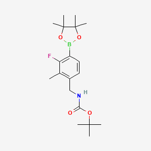 molecular formula C19H29BFNO4 B13928352 tert-Butyl (3-fluoro-2-methyl-4-(4,4,5,5-tetramethyl-1,3,2-dioxaborolan-2-yl)benzyl)carbamate 
