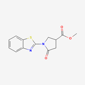 molecular formula C13H12N2O3S B1392836 Methyl 1-(1,3-benzothiazol-2-yl)-5-oxopyrrolidine-3-carboxylate CAS No. 1239764-72-7