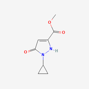 molecular formula C8H10N2O3 B13928393 Methyl 1-cyclopropyl-5-hydroxy-1H-pyrazole-3-carboxylate 