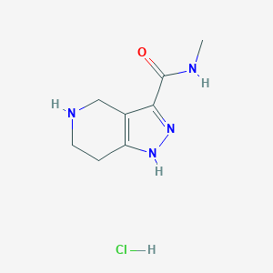 molecular formula C8H13ClN4O B1392844 N-Methyl-4,5,6,7-tetrahydro-1H-pyrazolo[4,3-c]pyridine-3-carboxamide hydrochloride CAS No. 1219957-27-3