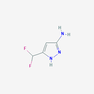 molecular formula C4H5F2N3 B1392850 5-(difluoromethyl)-1H-pyrazol-3-amine CAS No. 1284220-49-0