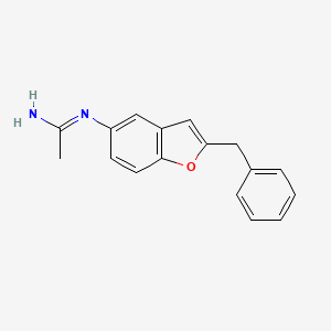 molecular formula C17H16N2O B13928512 n-(2-Benzylbenzofuran-5-yl)acetamidine 