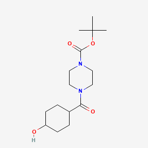 molecular formula C16H28N2O4 B13928523 tert-Butyl 4-(4-hydroxycyclohexane-1-carbonyl)piperazine-1-carboxylate 