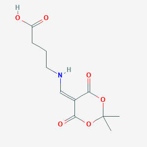 molecular formula C11H15NO6 B1392853 4-{[(2,2-Dimethyl-4,6-dioxo-1,3-dioxan-5-ylidene)-methyl]amino}butanoic acid CAS No. 1273578-10-1