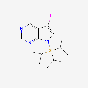 molecular formula C15H24IN3Si B1392854 5-Iodo-7-(triisopropylsilyl)-7H-pyrrolo-[2,3-d]pyrimidine CAS No. 1196662-06-2