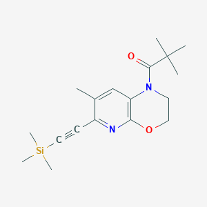 2,2-Dimethyl-1-(7-methyl-6-((trimethylsilyl)ethynyl)-2,3-dihydro-1H-pyrido[2,3-b][1,4]oxazin-1-yl)propan-1-one