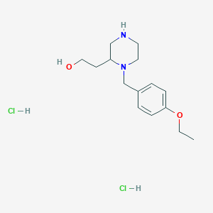 molecular formula C15H26Cl2N2O2 B1392856 2-[1-(4-Ethoxybenzyl)-2-piperazinyl]ethanol dihydrochloride CAS No. 1273578-03-2