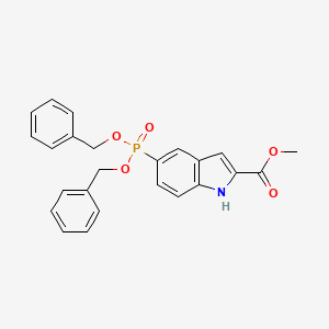 molecular formula C24H22NO5P B13928585 Methyl 5-[bis(phenylmethoxy)phosphinyl]-1H-indole-2-carboxylate CAS No. 284660-91-9