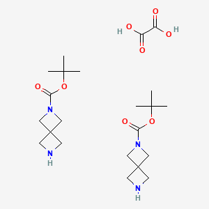 molecular formula C22H38N4O8 B1392861 tert-Butyl 2,6-diazaspiro[3.3]heptane-2-carboxylate oxalate(2:1) CAS No. 1041026-71-4
