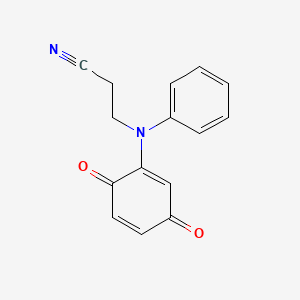 molecular formula C15H12N2O2 B1392862 3-[(3,6-Dioxocyclohexa-1,4-dien-1-yl)(phenyl)amino]propanenitrile CAS No. 33253-67-7