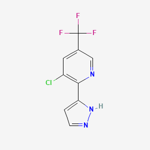 molecular formula C9H5ClF3N3 B1392863 3-Chloro-2-(2H-pyrazol-3-yl)-5-trifluoromethyl-pyridine CAS No. 1269361-42-3