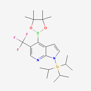 molecular formula C23H36BF3N2O2Si B1392866 4-(4,4,5,5-tetramethyl-1,3,2-dioxaborolan-2-yl)-5-(trifluoromethyl)-1-(triisopropylsilyl)-1H-pyrrolo[2,3-b]pyridine CAS No. 1357387-66-6