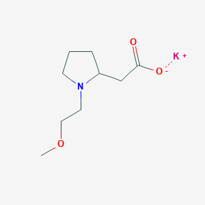 molecular formula C9H16KNO3 B1392867 Potassium 2-[1-(2-methoxyethyl)pyrrolidin-2-yl]acetate CAS No. 1258649-58-9