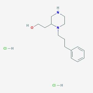 molecular formula C15H26Cl2N2O B1392868 2-[1-(3-Phenylpropyl)-2-piperazinyl]ethanol dihydrochloride CAS No. 1273578-06-5