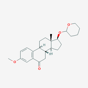 molecular formula C24H32O4 B139287 (8R,9S,13S,14S,17S)-3-methoxy-13-methyl-17-(oxan-2-yloxy)-8,9,11,12,14,15,16,17-octahydro-7H-cyclopenta[a]phenanthren-6-one CAS No. 174497-42-8