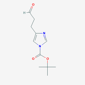 molecular formula C11H16N2O3 B1392872 tert-butyl 4-(3-oxopropyl)-1H-imidazole-1-carboxylate CAS No. 183500-09-6