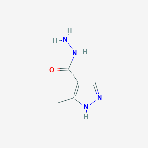 molecular formula C5H8N4O B1392877 3-methyl-1H-pyrazole-4-carbohydrazide CAS No. 1308650-19-2