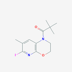 B1392882 1-(6-Iodo-7-methyl-2,3-dihydro-1H-pyrido[2,3-b]-[1,4]oxazin-1-yl)-2,2-dimethylpropan-1-one CAS No. 1261365-43-8