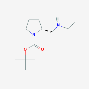 molecular formula C12H24N2O2 B1392884 (R)-叔丁基 2-((乙氨基)甲基)吡咯烷-1-羧酸酯 CAS No. 1009075-40-4