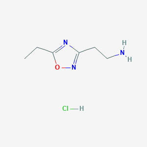 molecular formula C6H12ClN3O B1392885 [2-(5-乙基-1,2,4-恶二唑-3-基)乙基]胺盐酸盐 CAS No. 946667-66-9