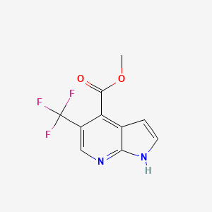 molecular formula C10H7F3N2O2 B1392886 Methyl 5-(trifluoromethyl)-1H-pyrrolo[2,3-b]pyridine-4-carboxylate CAS No. 1261365-80-3