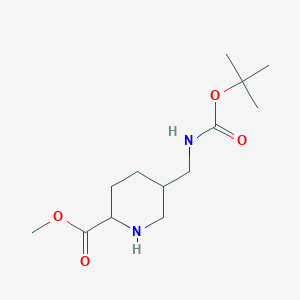 molecular formula C13H24N2O4 B1392887 Methyl 5-({[(tert-butoxy)carbonyl]amino}methyl)piperidine-2-carboxylate CAS No. 1291351-83-1