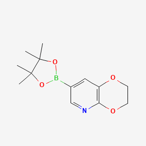 molecular formula C13H18BNO4 B1392892 7-(4,4,5,5-Tetramethyl-1,3,2-dioxaborolan-2-yl)-2,3-dihydro-[1,4]dioxino[2,3-b]pyridine CAS No. 1356165-72-4