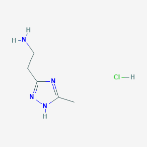 molecular formula C5H11ClN4 B1392901 2-(5-methyl-1H-1,2,4-triazol-3-yl)ethan-1-amine hydrochloride CAS No. 1189513-57-2