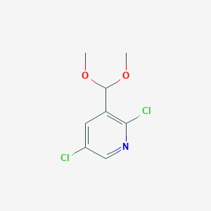 molecular formula C8H9Cl2NO2 B1392904 2,5-Dichloro-3-(dimethoxymethyl)pyridine CAS No. 1299607-61-6