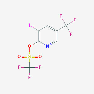molecular formula C7H2F6INO3S B1392905 3-Iodo-5-(trifluoromethyl)pyridin-2-yl trifluoromethanesulfonate CAS No. 1261365-51-8