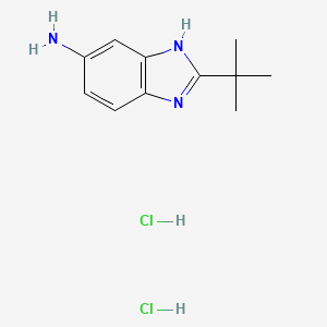 molecular formula C11H17Cl2N3 B1392910 2-tert-butyl-1H-1,3-benzodiazol-5-amine dihydrochloride CAS No. 1258641-23-4