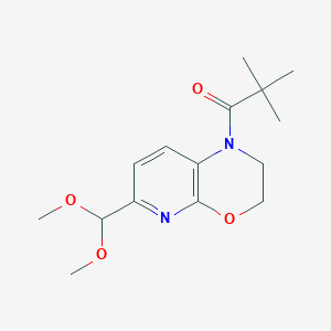 1-(6-(Dimethoxymethyl)-2,3-dihydro-1H-pyrido-[2,3-b][1,4]oxazin-1-yl)-2,2-dimethylpropan-1-one