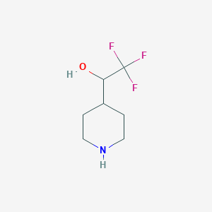 molecular formula C7H12F3NO B1392918 4-(1-Hydroxy-2,2,2-trifluoroethyl)piperidine CAS No. 743402-57-5
