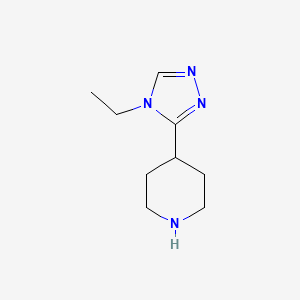 molecular formula C9H16N4 B1392919 4-(4-Ethyl-4H-1,2,4-triazol-3-yl)piperidine CAS No. 1249274-35-8