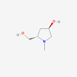 molecular formula C6H13NO2 B139292 (3R,5S)-5-(Hydroxymethyl)-1-methylpyrrolidin-3-ol CAS No. 157087-65-5
