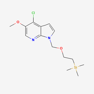 molecular formula C14H21ClN2O2Si B13929314 4-Chloro-5-methoxy-1-((2-(trimethylsilyl)ethoxy)methyl)-1H-pyrrolo[2,3-b]pyridine 